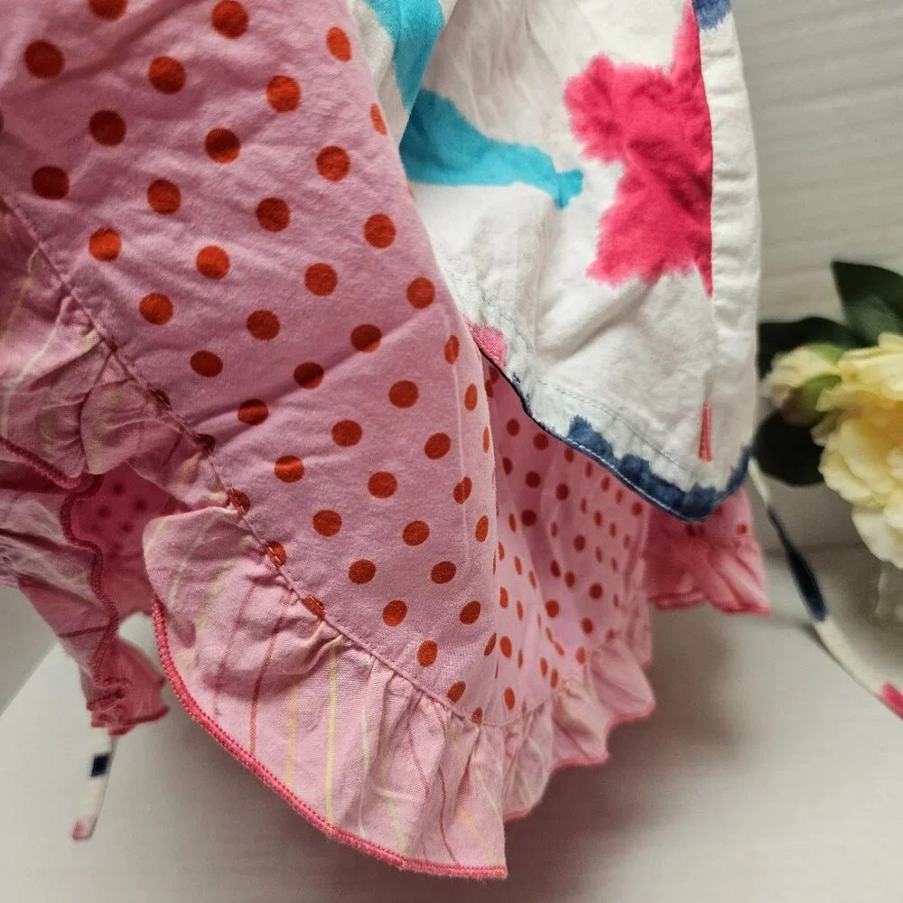 Summer SS Oilily Girls Whimsical 128 7 8 Dress Pink Polka Dot Netherland Dutch - Picture 7 of 12